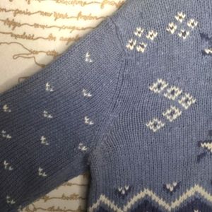 VTG Jones New York L Hand-knit Snowflake Sweater